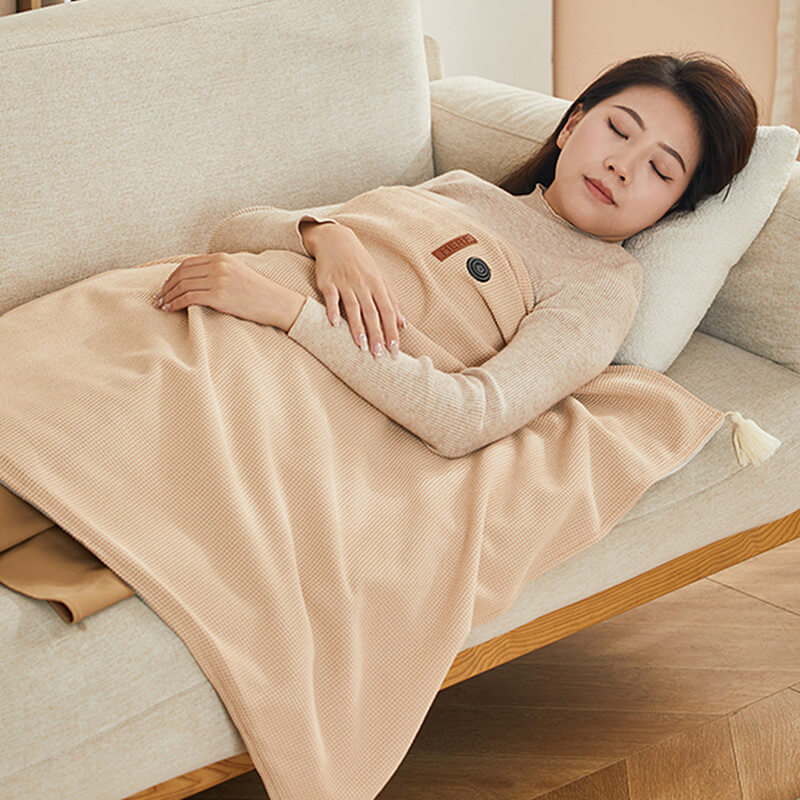 USB-warmteplaid van wafelfleece met drie standen