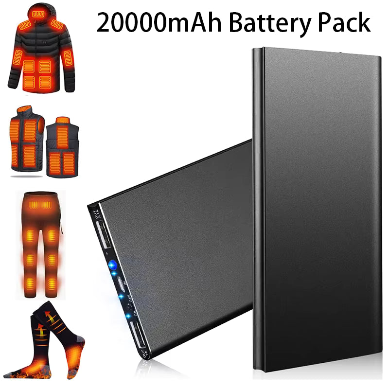 Powerbank 20.000 mAh met 74 W en twee usb-poorten voor warmtejassen