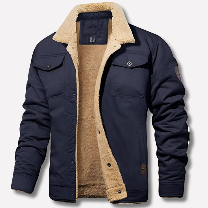 Premium Gevoerde Winterjas Met Knoopsluiting Voor Heren