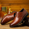 Herenschoenen met gesloten vering, oxford-zakelijke schoenen met brogue-perforatiedetail