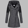 Lange winterjas met capuchon voor dames