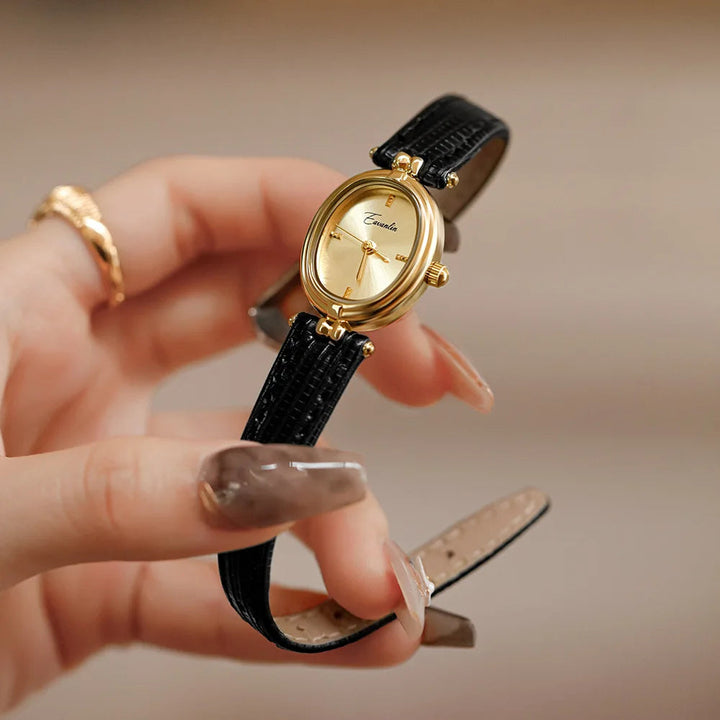 Sienna - Elegant Quartzhorloge met Gouden Bandje
