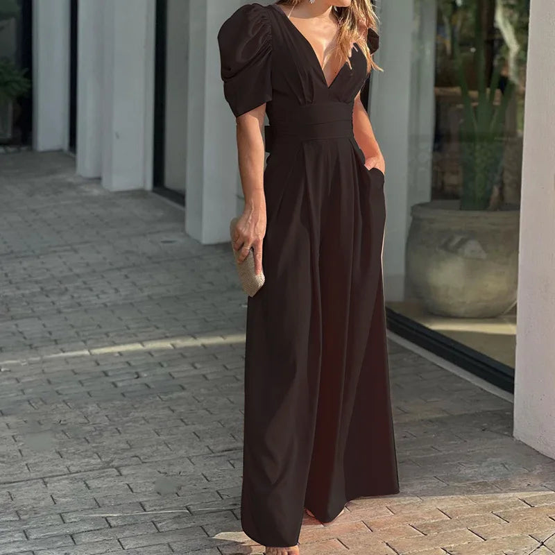 Elegante Chiffon Jumpsuit met Strikdetail