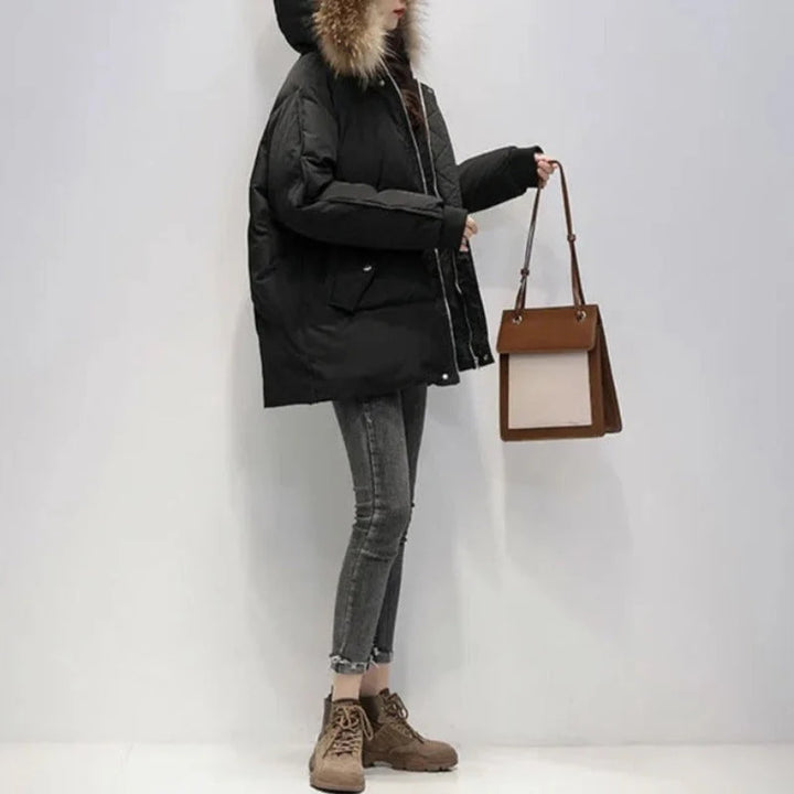 Casual Dames Winterjas Met Imitatiebont - Ami