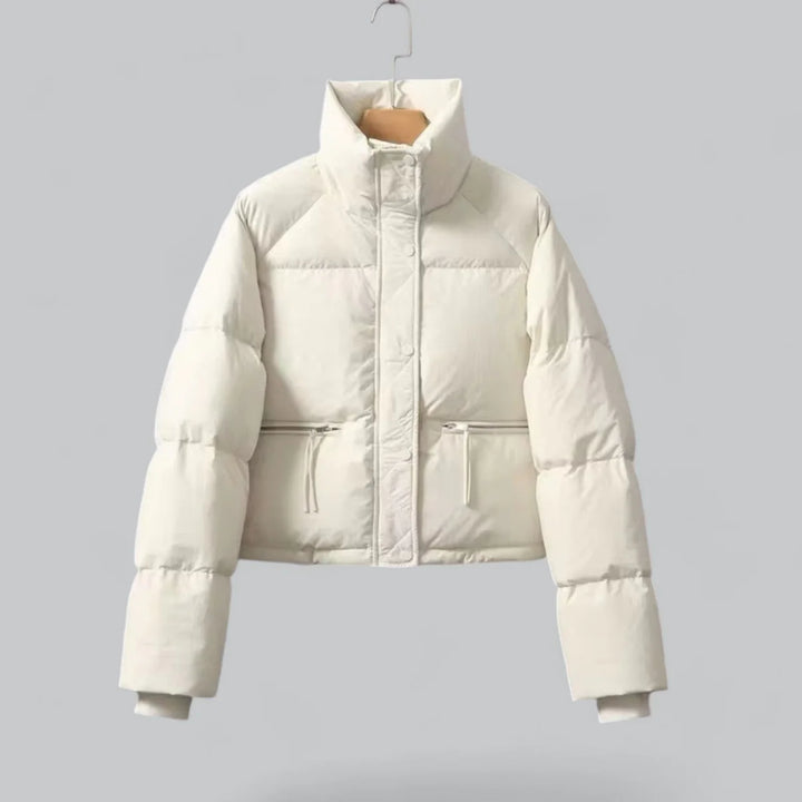 Casual Puffer Korte Winterjas Met Openstaande Kraag Voor Dames - Rachel
