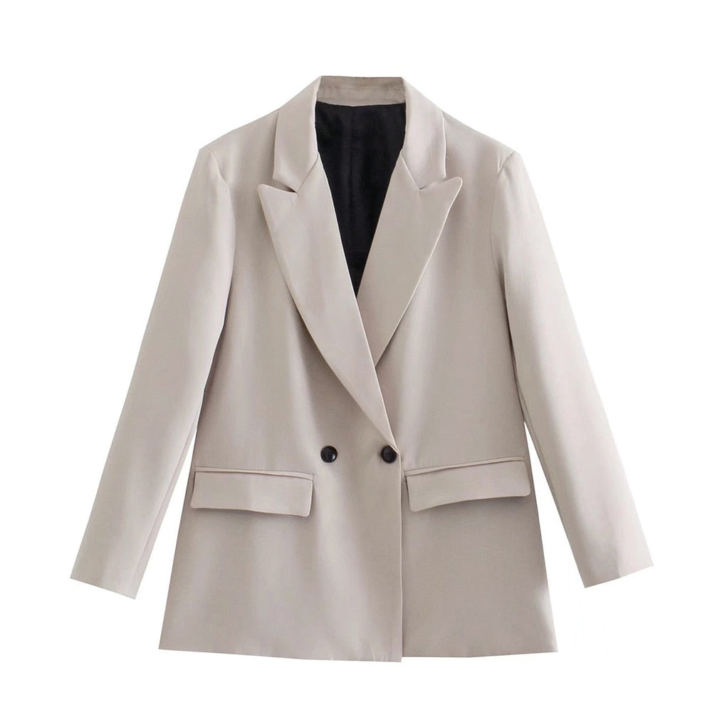 PowerChic – Elegante Double-Breasted Blazer voor Dames