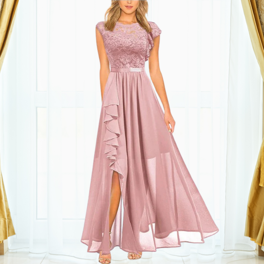 Lucienne - Elegant Lace Maxi Dress