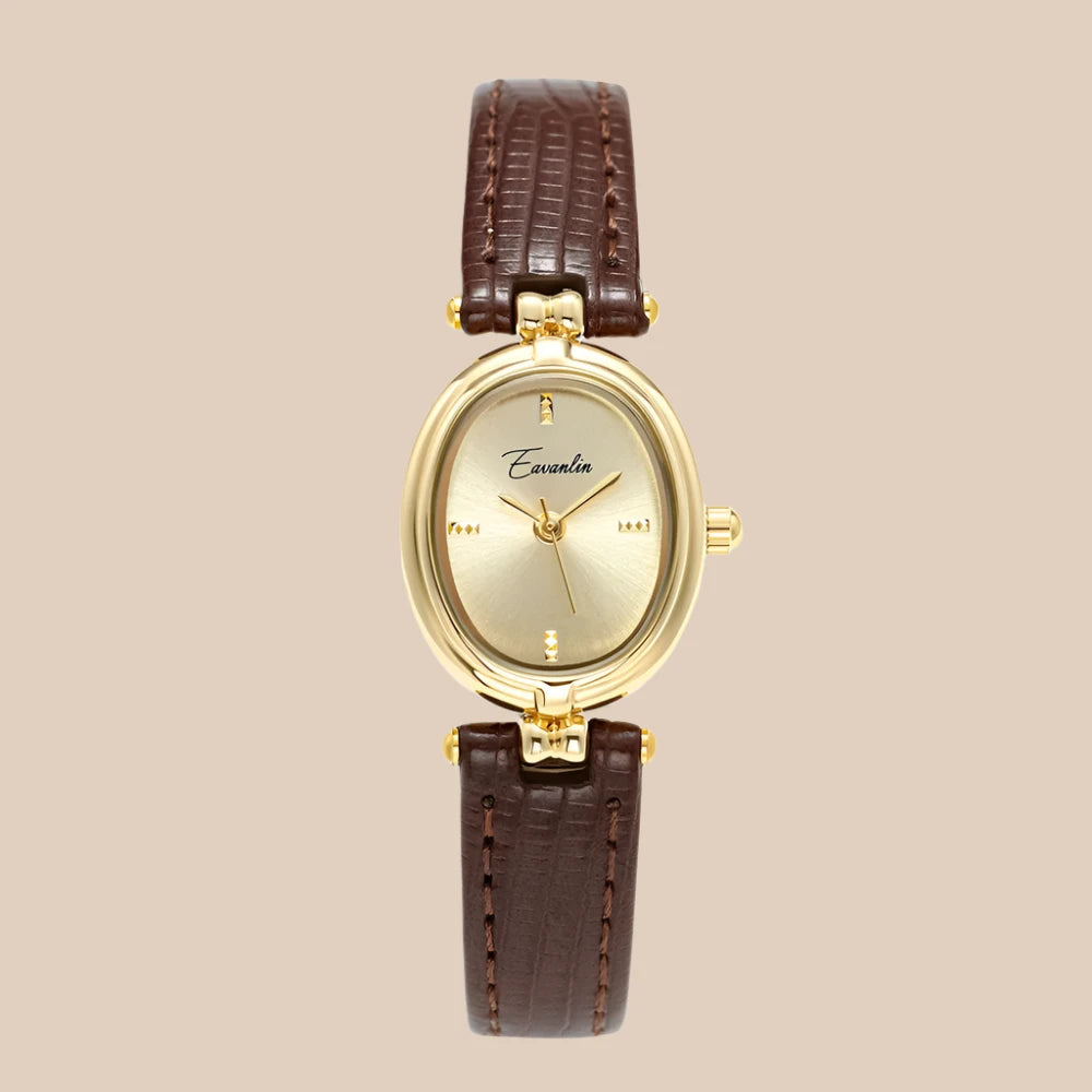 Sienna - Elegant Quartzhorloge met Gouden Bandje