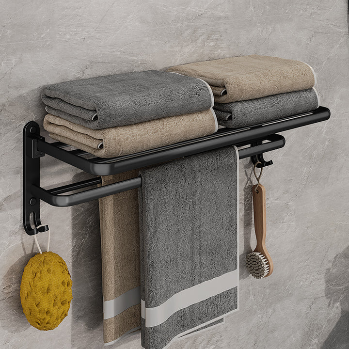 EasyTowel Zwart Inklapbaar Handdoekenrek