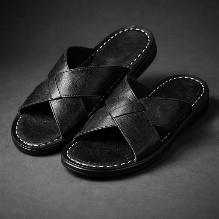 Herensandalen | Ontwerp met gekruiste bandjes & instapcomfort