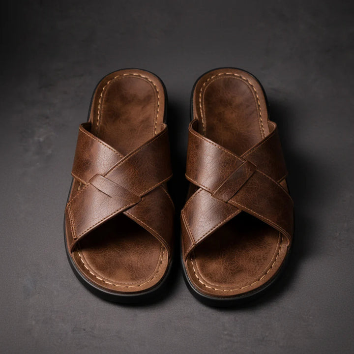 Herensandalen | Ontwerp met gekruiste bandjes & instapcomfort