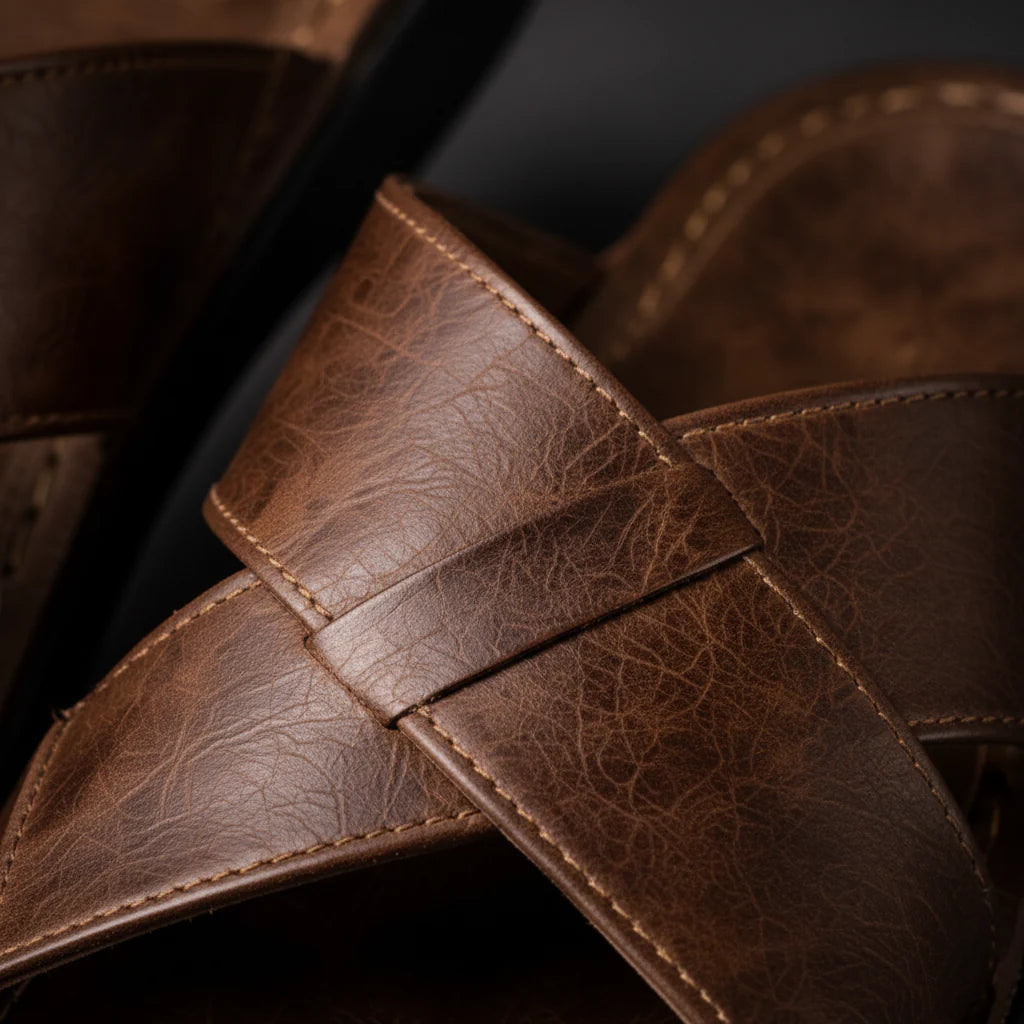 Herensandalen | Ontwerp met gekruiste bandjes & instapcomfort