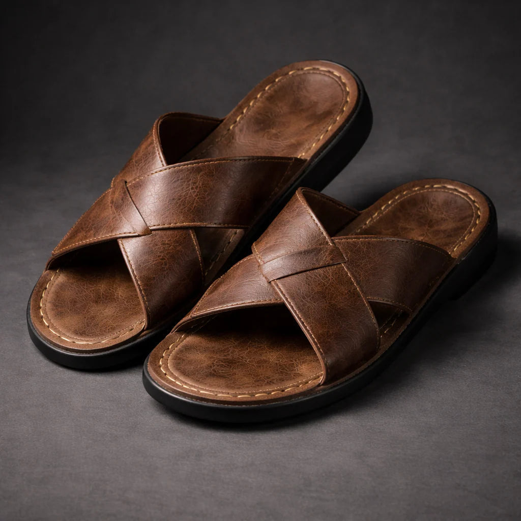 Herensandalen | Ontwerp met gekruiste bandjes & instapcomfort