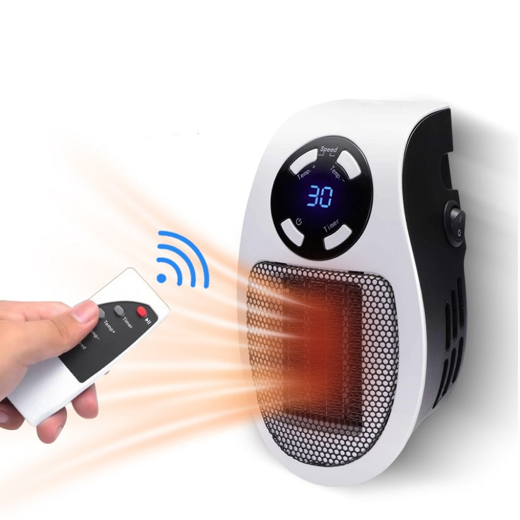 Stille kamerkachel 500 W met timer en LED-display