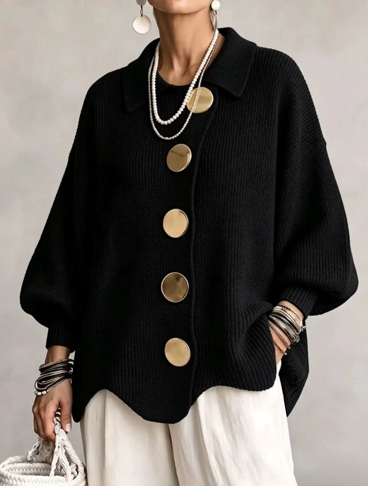 Elegant oversized vest met opvallende knopen