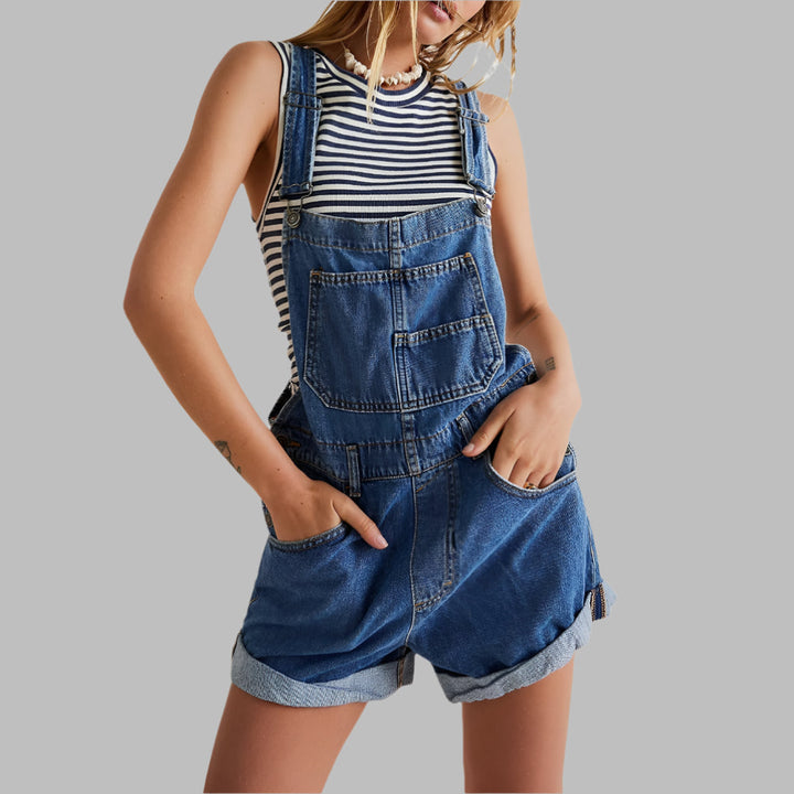 Mouwloze denim jumpsuit, casual chic