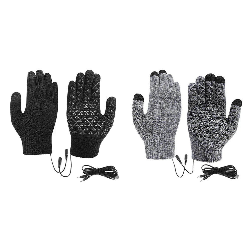 USB-verwarmde gebreide handschoenen met antislipgrip