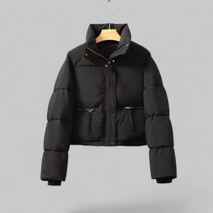 Casual Puffer Korte Winterjas Met Openstaande Kraag Voor Dames - Rachel