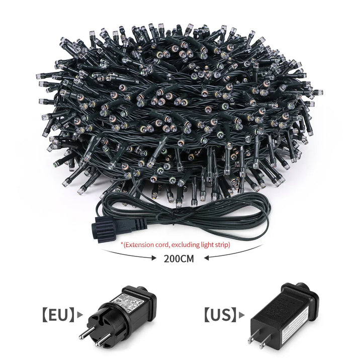 LuminaraX | LED-lichtsnoer buiten 24V | 8 lichtmodi | Waterdicht IP65 | 10–100 m | Voor tuin, huis en kerstversiering