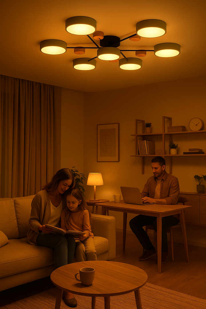 NordicGlow | Vertakte LED Plafondlamp in Scandinavische Stijl