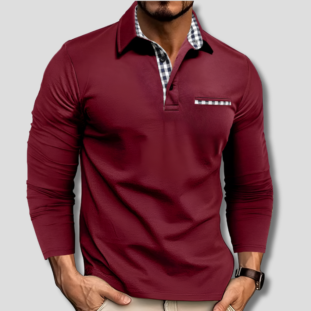 Klassieke zomerpolo met lange mouwen voor heren