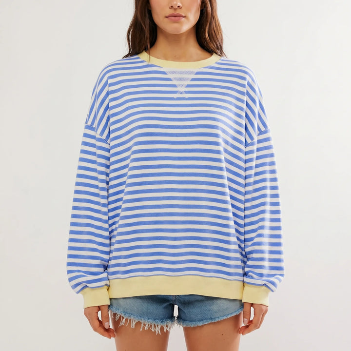 StripovaOversized Striped Long-Sleeve Jumper