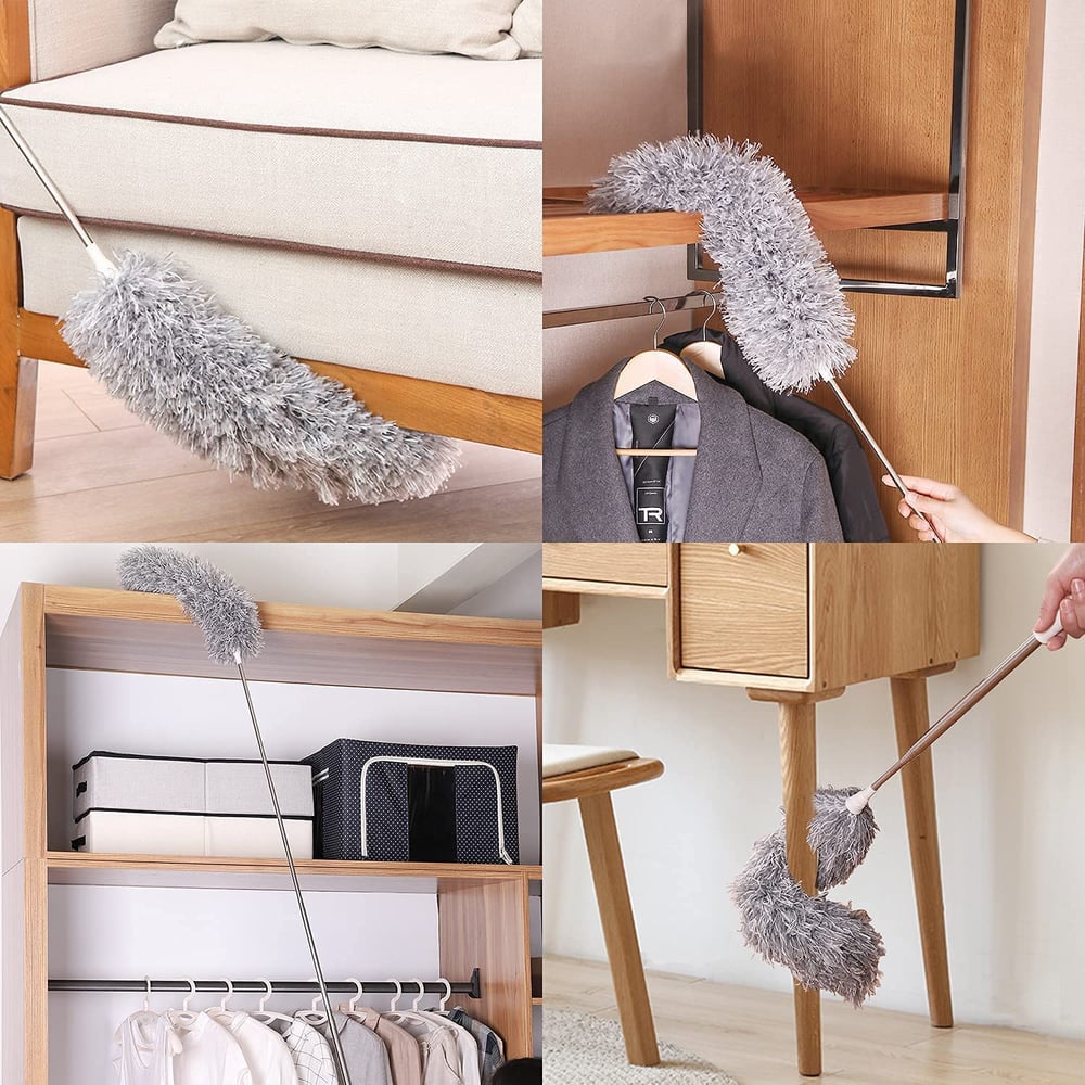 Telescopische Microvezel Stofmop | Extra Lang Bereik | Flexibele Kop | Wasbaar | DustReach