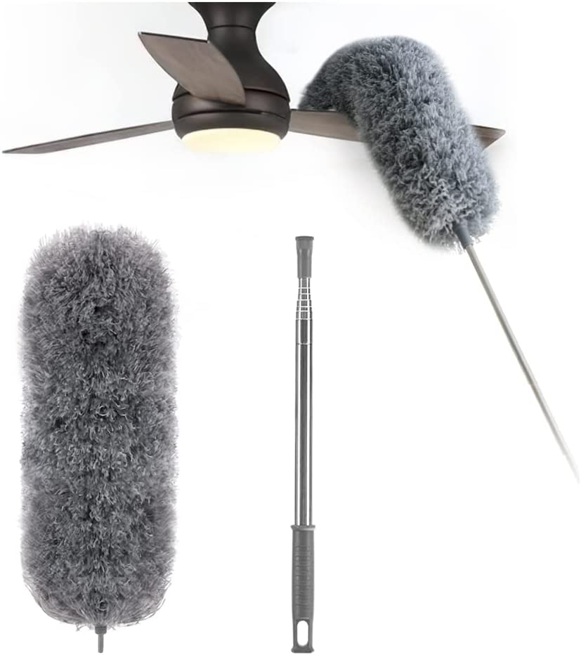 Telescopische Microvezel Stofmop | Extra Lang Bereik | Flexibele Kop | Wasbaar | DustReach