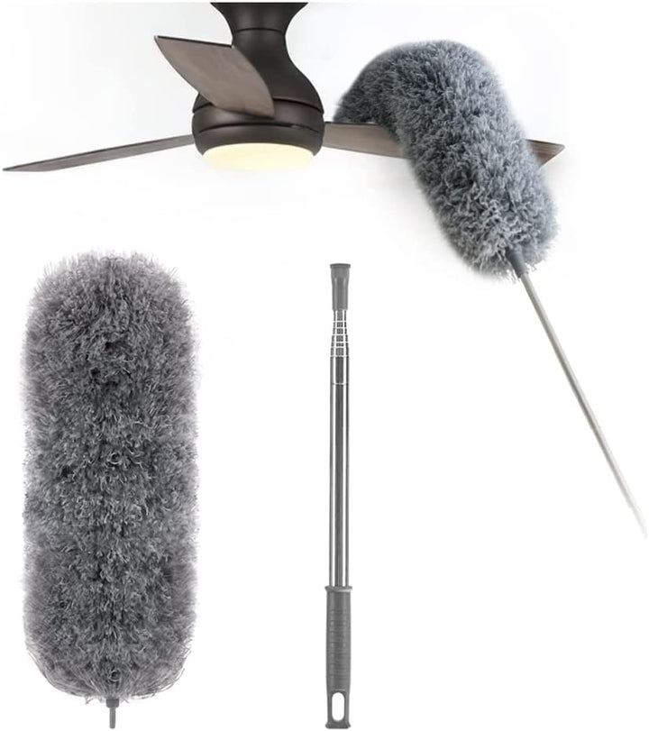 Telescopische Microvezel Stofmop | Extra Lang Bereik | Flexibele Kop | Wasbaar | DustReach