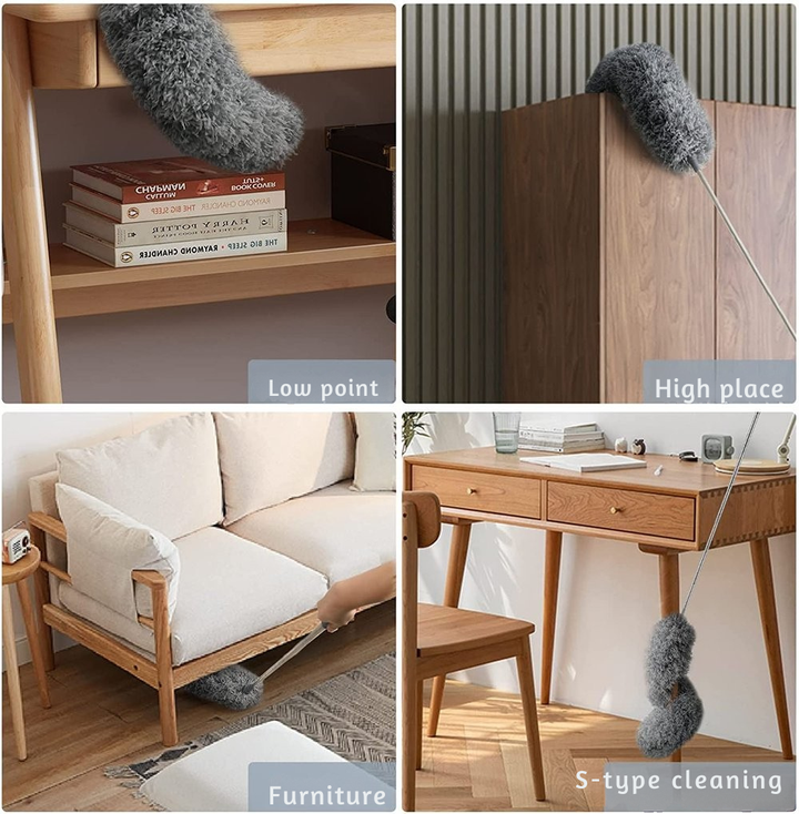 Telescopische Microvezel Stofmop | Extra Lang Bereik | Flexibele Kop | Wasbaar | DustReach