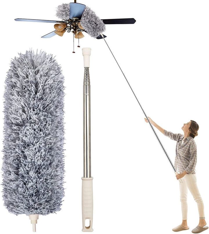 Telescopische Microvezel Stofmop | Extra Lang Bereik | Flexibele Kop | Wasbaar | DustReach