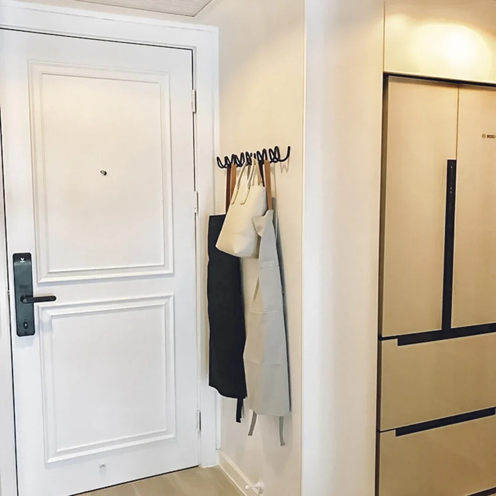 Wandkapstok Smeedijzer Golfdesign voor Hal, Slaapkamer en Badkamer