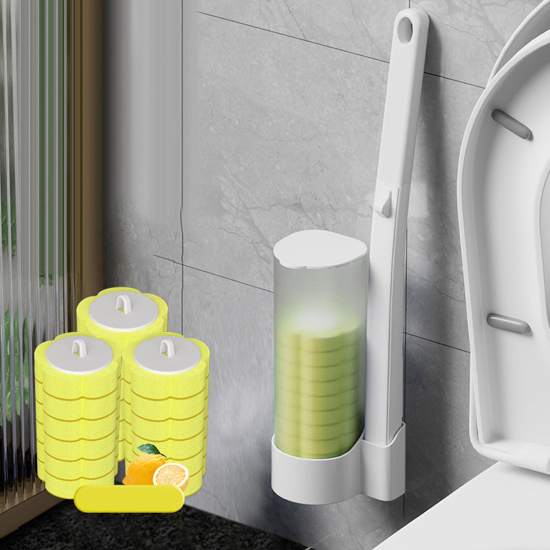 Wegwerptoiletborstel | Antibacteriële, hygiënische sponsopzetstukken