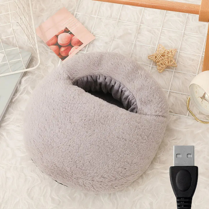 USB-voetenwarmer van zachte fleece die snel warm wordt