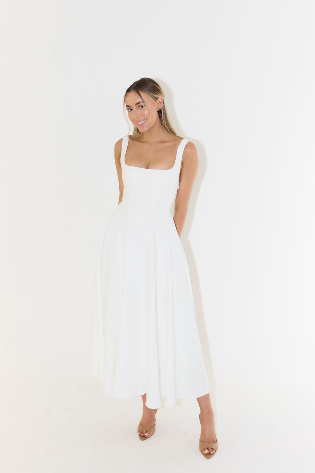 Elegante Mouwloze Avondjurk met Hoge Taille