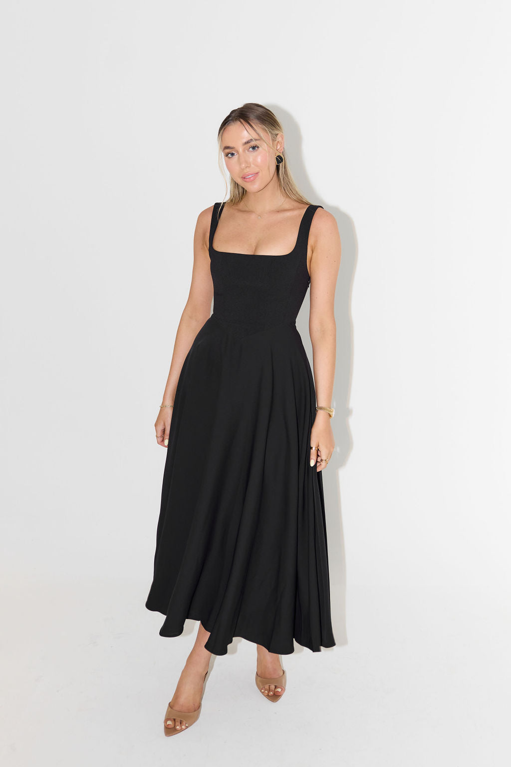 Elegante Mouwloze Avondjurk met Hoge Taille