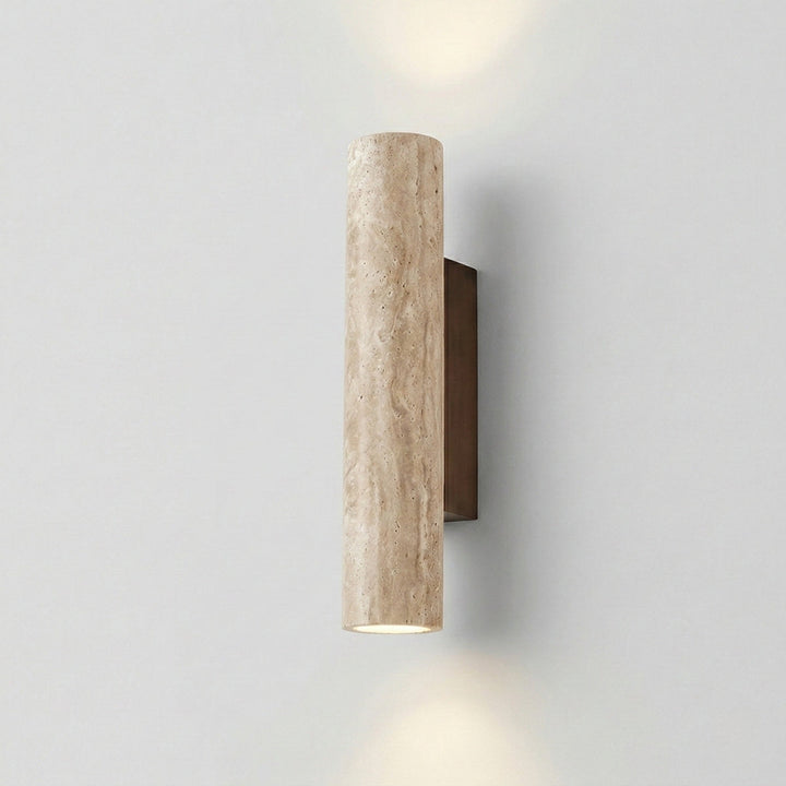 Wandlamp Travertin Verticaal Cilinder – Beige Natuursteen
