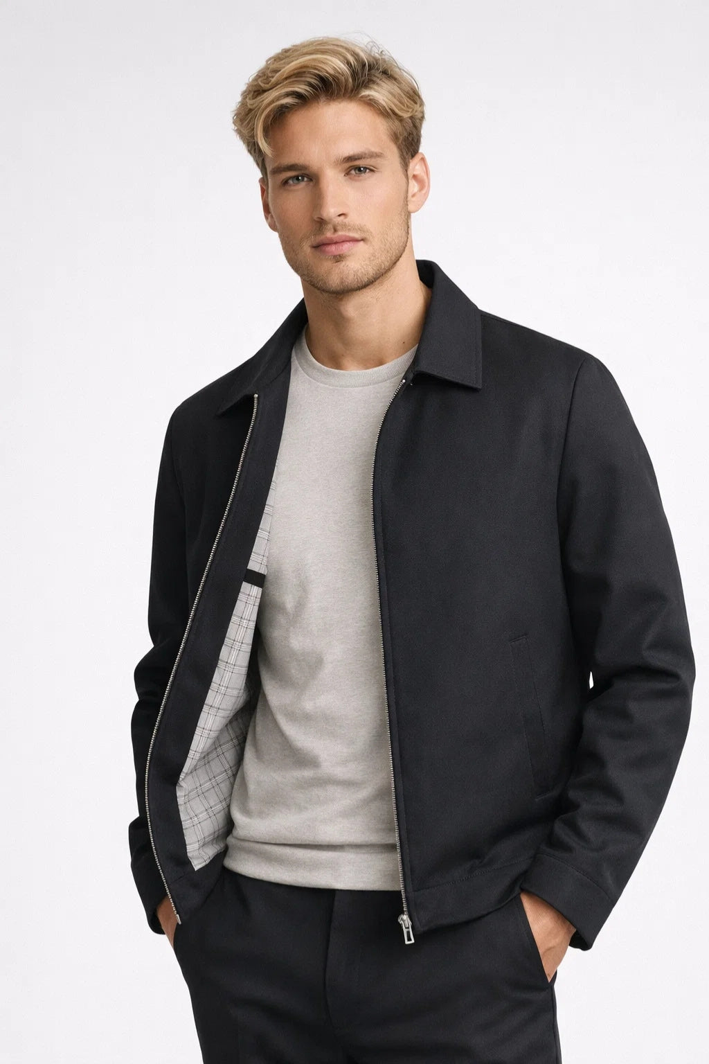Heren Vest Business Casual met Geruite Voering
