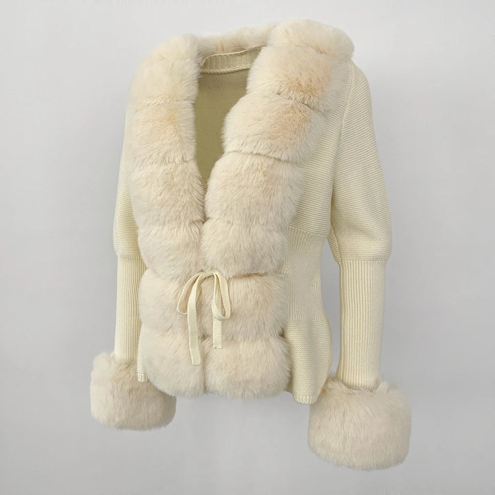 Warme Dames Winterjas Met Kraag Van Imitatiebont - Jasmin