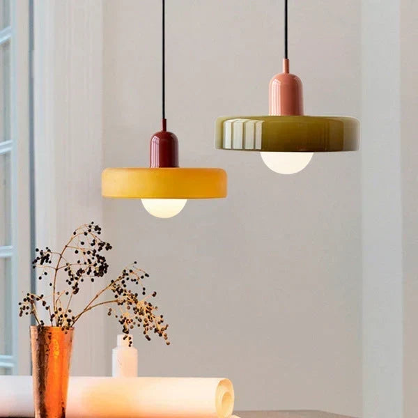 Bauhaus glas-in-lood hanglamp