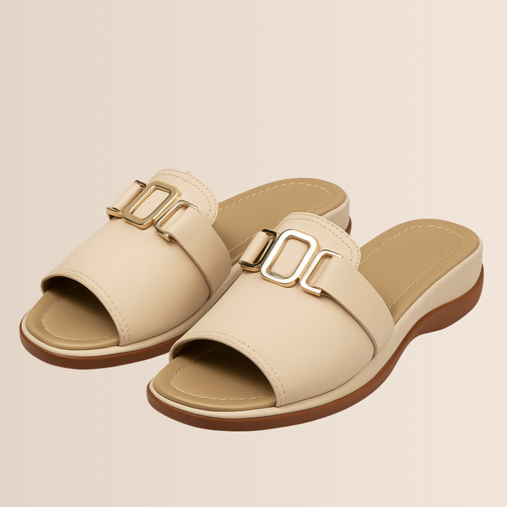 Zomerpantoffels met sleehak voor dames