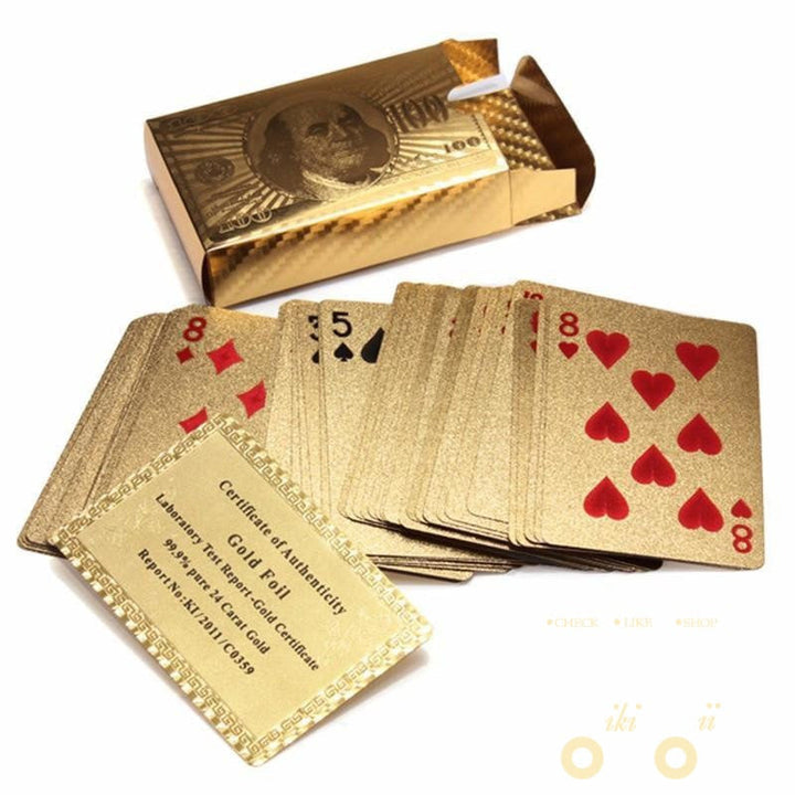 Speelkaarten Verguld met 24K Goud met Houten Doos