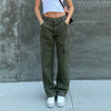 Trendy Hoge Taille Cargo Jeans Dames