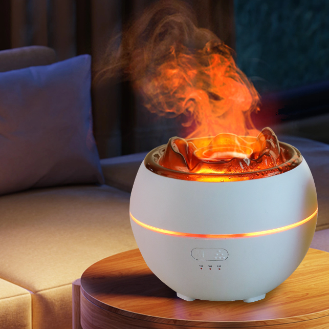 Aroma diffuser met vlameffect, 300 ml tank en tot 10 uur nevel
