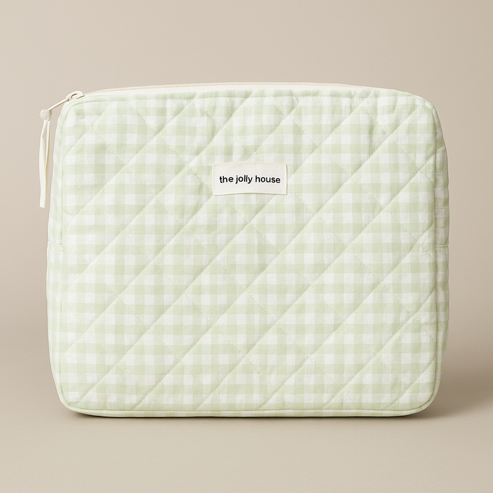 Geruite gewatteerde cosmetica organizer