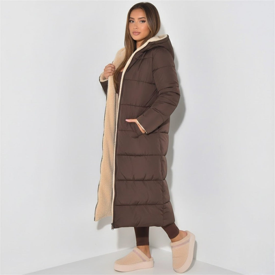 Dames Winterjas Reversible, Dubbelzijdig Draagbaar