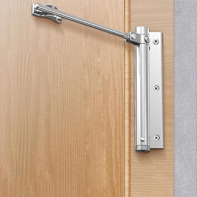 Automatische deurdranger met instelbare veerspanning en stille sluitsnelheid