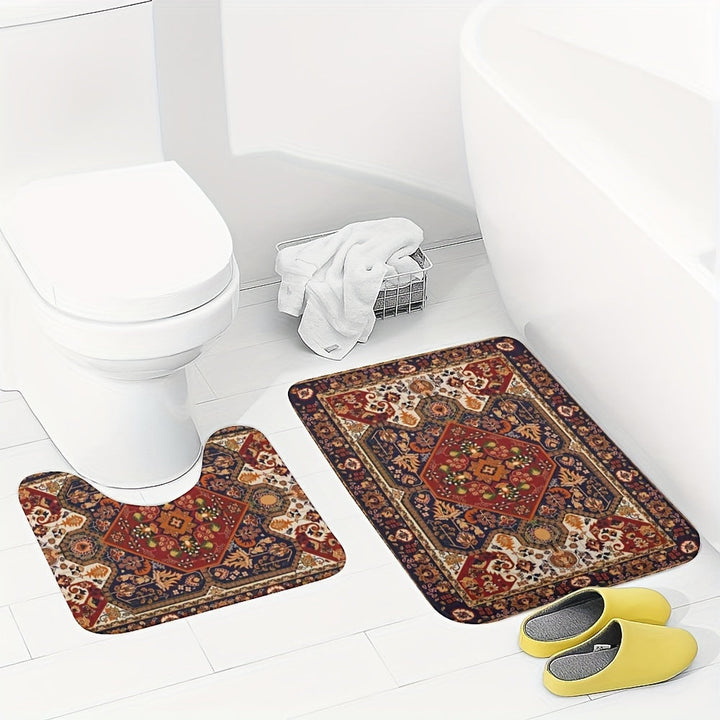 Op Perzië Geïnspireerde Badmattenset – Absorberend en Antislip