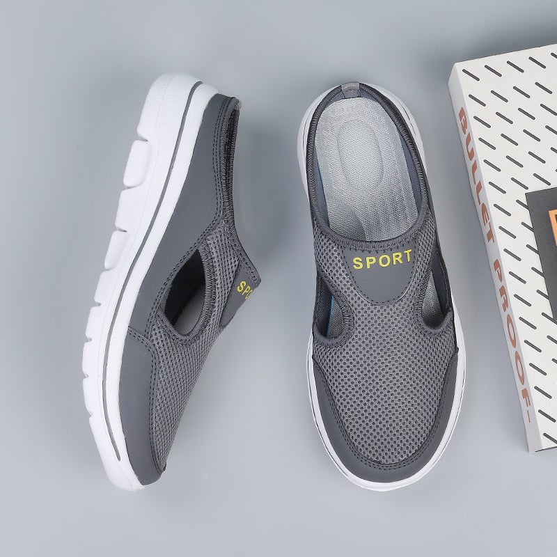 Instapsneakers zonder hiel met ademend mesh en gevoerde binnenzool, instapschoenen
