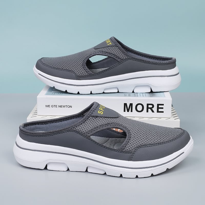 Instapsneakers zonder hiel met ademend mesh en gevoerde binnenzool, instapschoenen